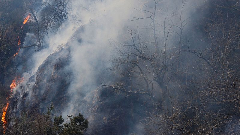 Estabilizado el fuego en el incendio entre Navarra y Gipuzkoa tras calcinar unas 2.000 hectáreas