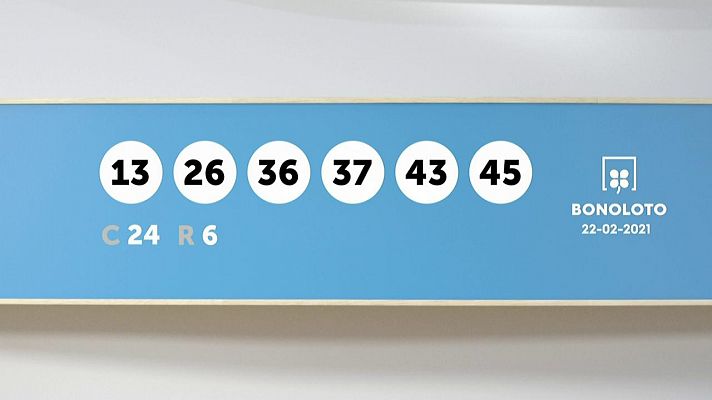 SELAE - Sorteo de la Lotería Bonoloto del 22/02/2021