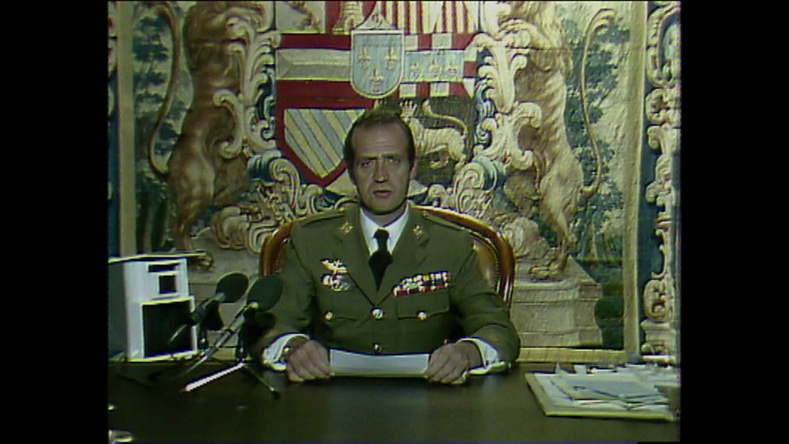 Archivo - Mensaje del rey Juan Carlos tras la intentona golpista del 23F