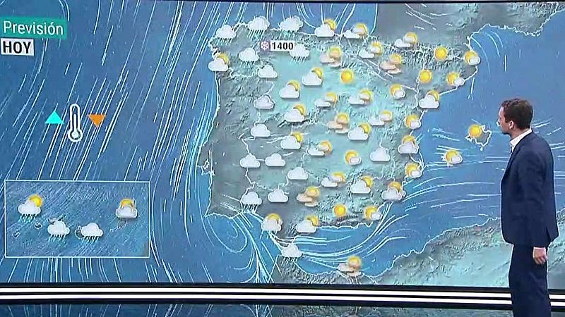 Un frente atlántico dejará cielos nubosos y precipitaciones en el noroeste peninsular y Canarias