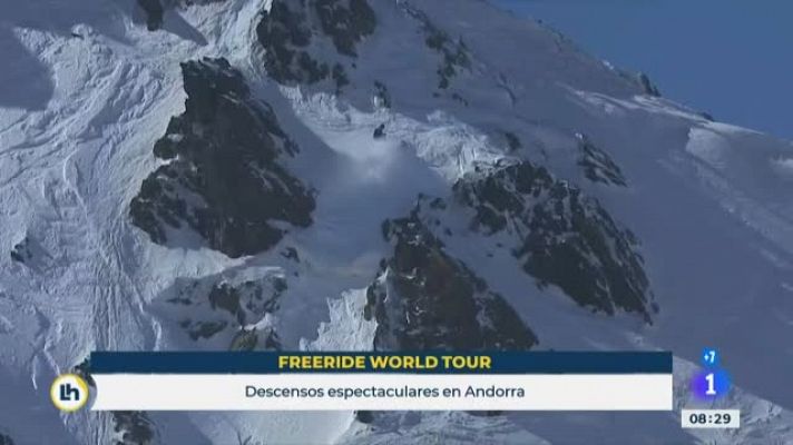 Aymar Navarro, octavo en el esquí freeride de Ordino (Andorra)