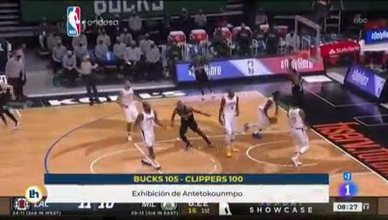 Antetokounmpo, con 36 puntos, lidera la victoria de los Bucks