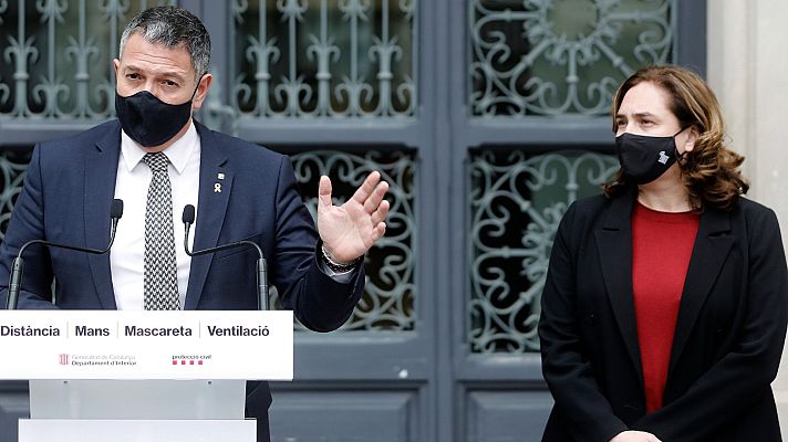 Telediario 1 - El Govern y el Ayuntamiento de Barcelona rechazan la violencia de los disturbios y apelan a la calma