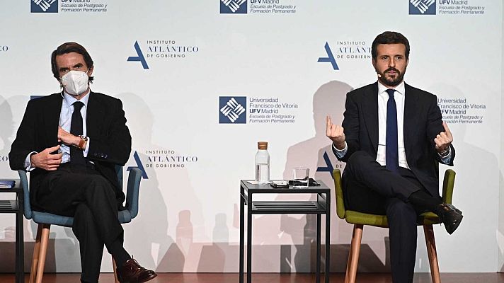 Telediario 1 - Casado reivindica el nuevo PP ante Aznar y elogia el "legado" de sus antecesores