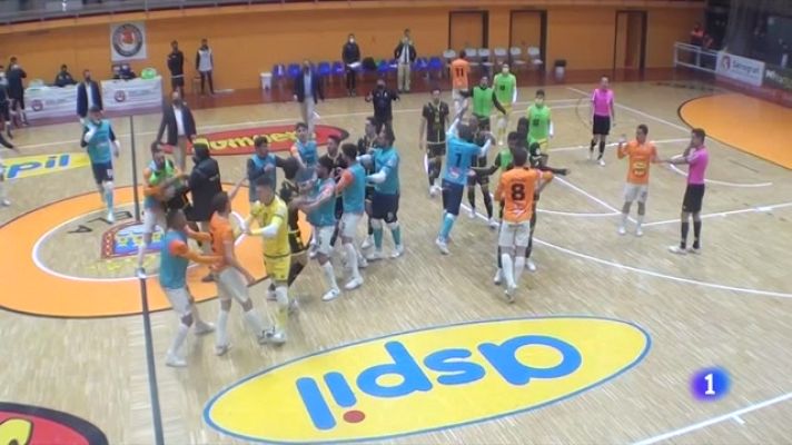 Telediario 1 - El Tudela - Jaén de fútbol sala acaba a golpes