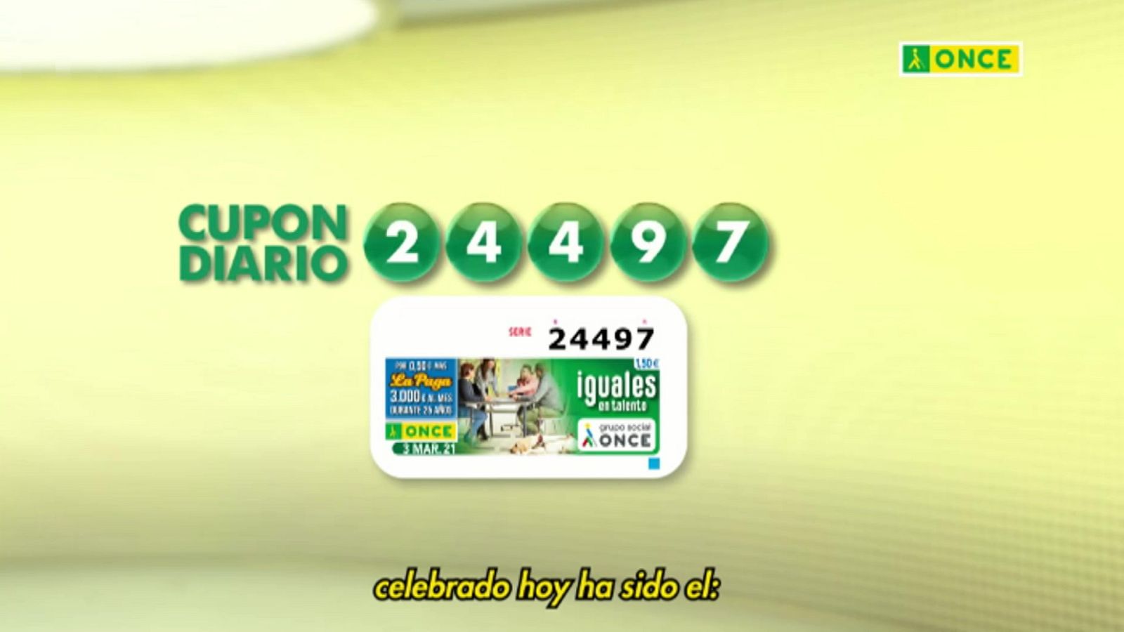 Sorteo ONCE - 03/03/21 - ver ahora