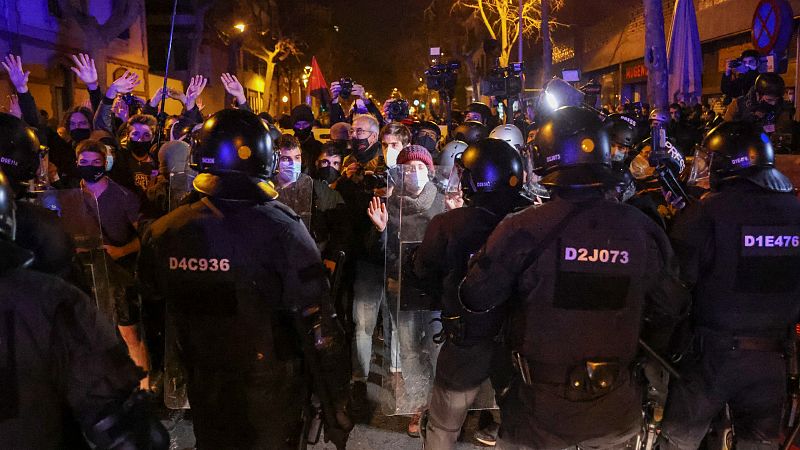 Nueva jornada de protesta en Barcelona por la libertad de Hasel