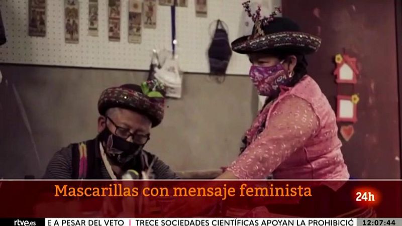 Mascarillas contra la violencia machista en Perú