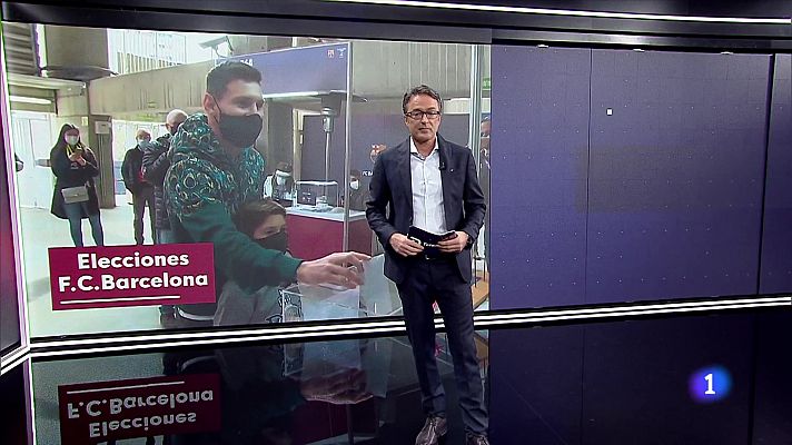 Telediario 1 - Leo Messi vota en las elecciones del Barcelona