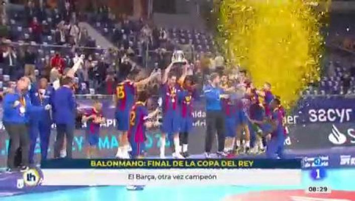 Telediario 1 - El Barça logra su vigésimo quinto título de Copa de balonmano
