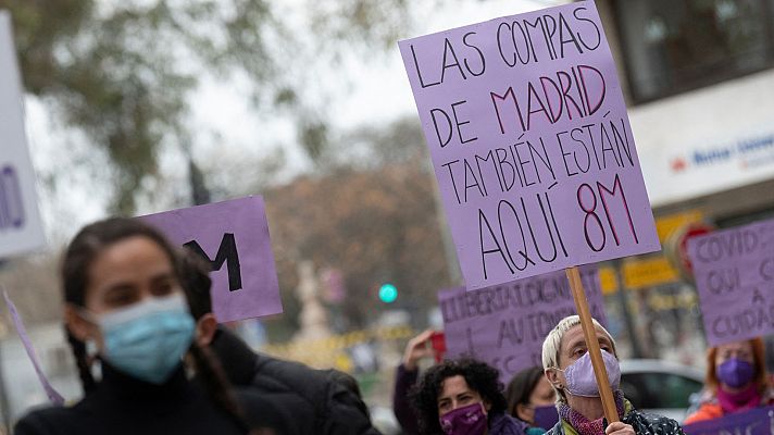 El feminismo vive un 8M marcado por la pandemia y la prohibición de manifestaciones en Madrid