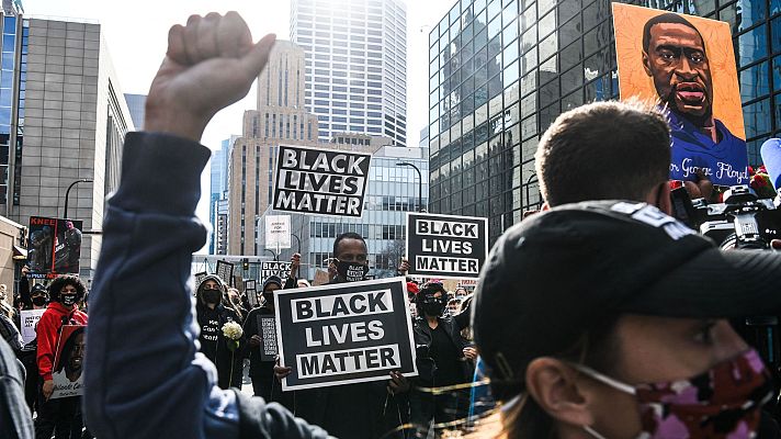 Telediario 1 - Vuelven las protestas antirracistas en EE.UU. antes del juicio por la muerte de George Floyd