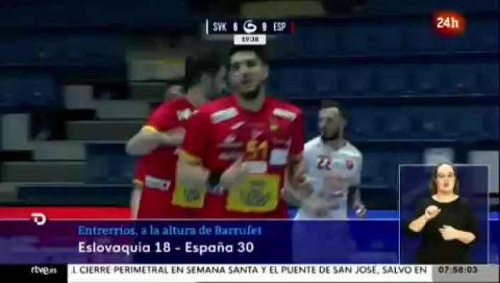 Telediario 1 - Raúl Entrerríos hace historia con España e iguala a Barrufet