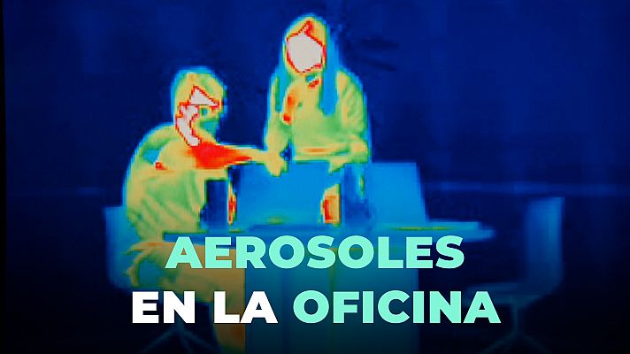 Así se ven los aerosoles en una oficina