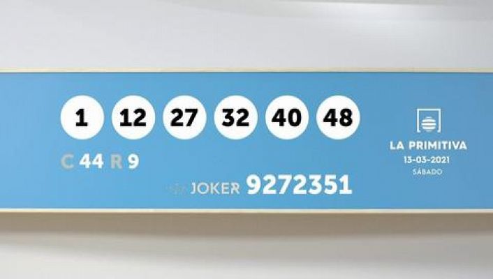 Sorteo de la Lotería Primitiva y Joker del 13/03/2021