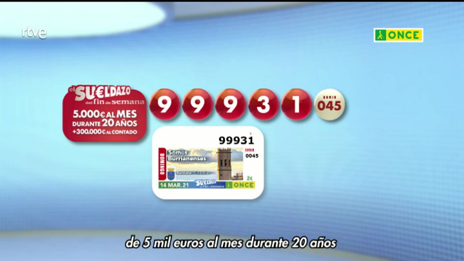 Sorteo ONCE - 14/03/21 - ver ahora