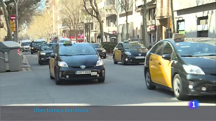 L'Informatiu - El retorn d'Uber a Barcelona encén l'ànim dels taxistes