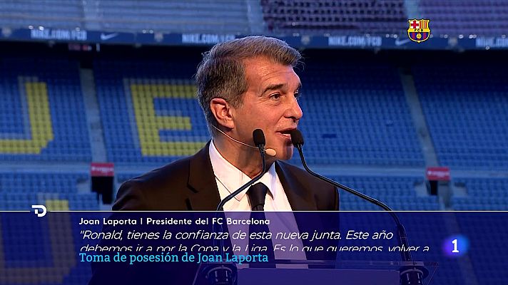 Telediario 1 - Laporta: "Hay que ir a por la Copa y la Liga"