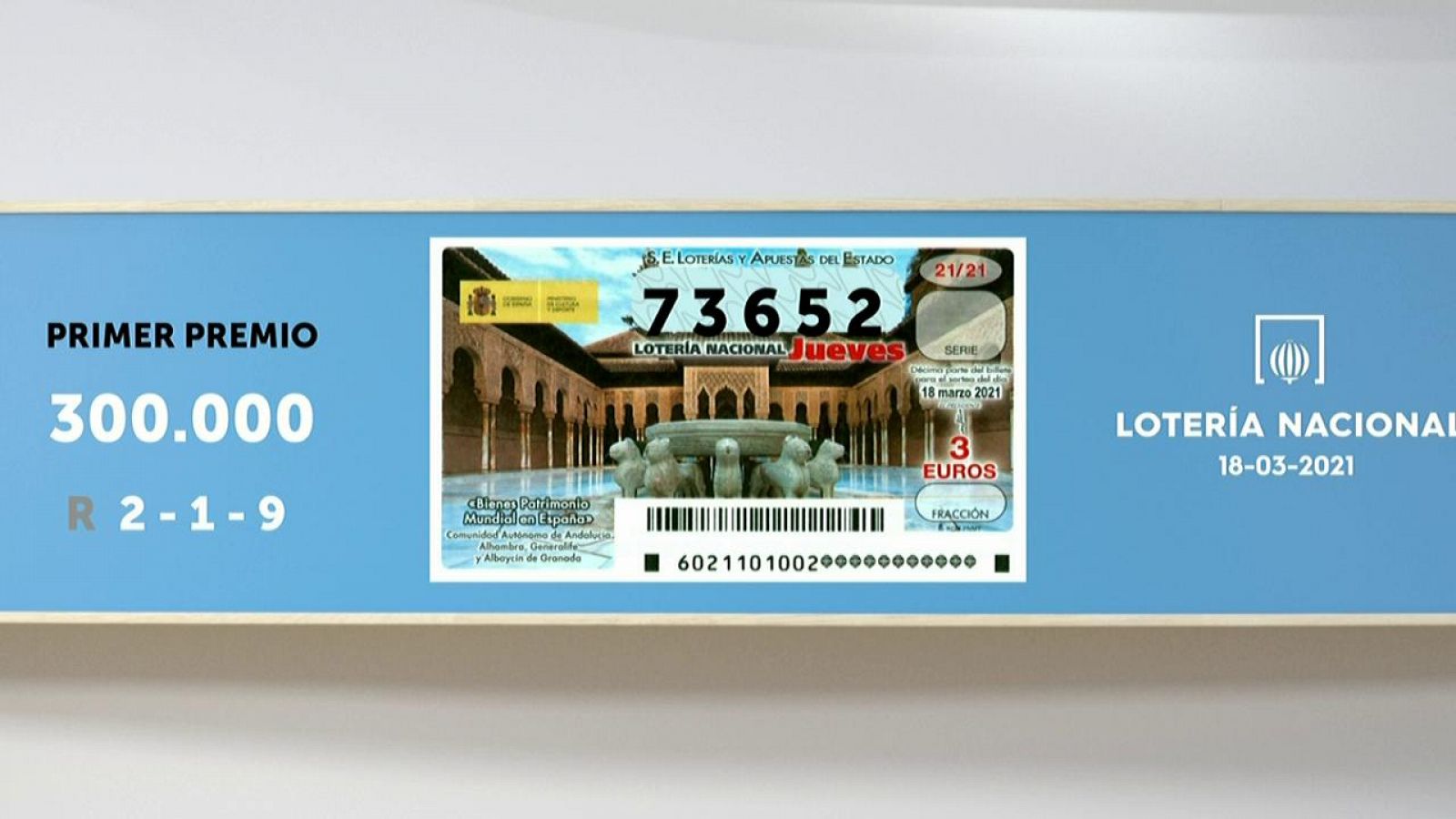 Sorteo de la Lotería Nacional del 18/03/2021 - Ver ahora