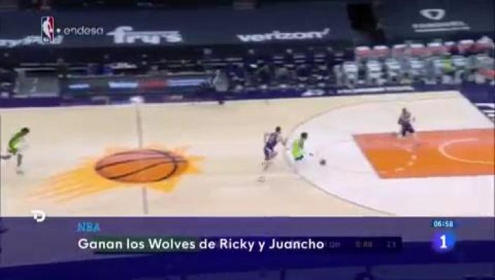 Telediario 1 - Edwards y Towns lideran la victoria de los Wolves de Rubio y Hernangómez