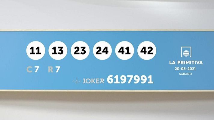 SELAE - Sorteo de la Lotería Primitiva y Joker del 20/03/2021