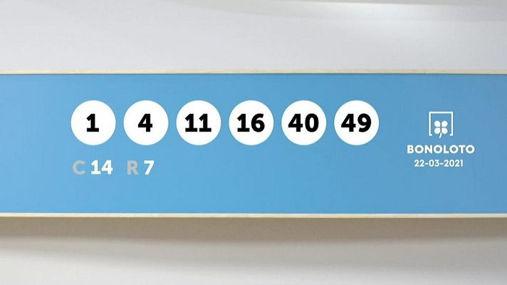 SELAE - Sorteo de la Lotería Bonoloto del 22/03/2021