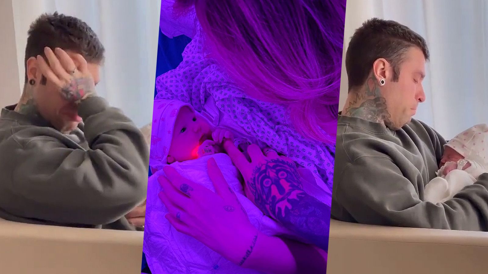 Fedez se emociona con Vittoria en brazos y Leo espera impaciente la llegada de su hermana