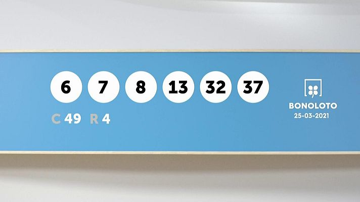 SELAE - Sorteo de la Lotería Bonoloto del 25/03/2021