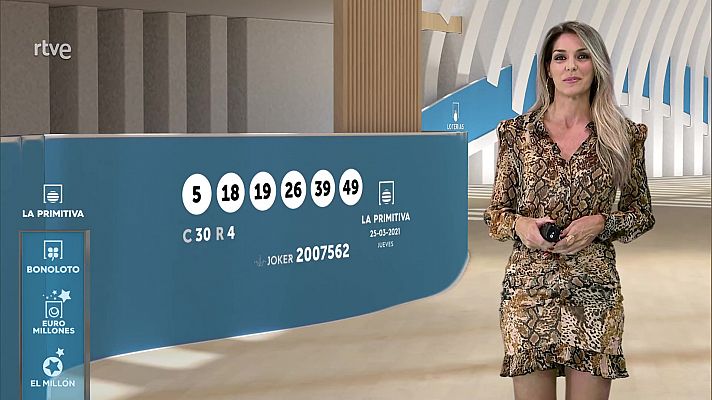 Loterías - Sorteo de la Lotería Nacional, Bonoloto, Primitiva y Jóker del 25/03/2021