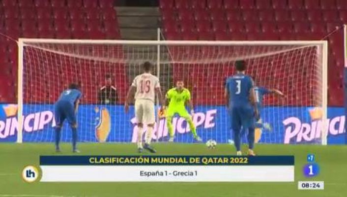 Telediario 1 - España empata con Grecia en un mal debut de la clasificación para Catar 2022