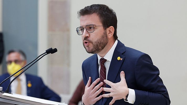 Telediario 1 - Aragonès propone un "acuerdo nacional" para recuperar la "unidad estratégica" del 1-O y avanzar hacia la república