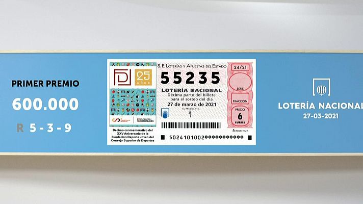 SELAE - Sorteo de la Lotería Nacional del 27/03/2021