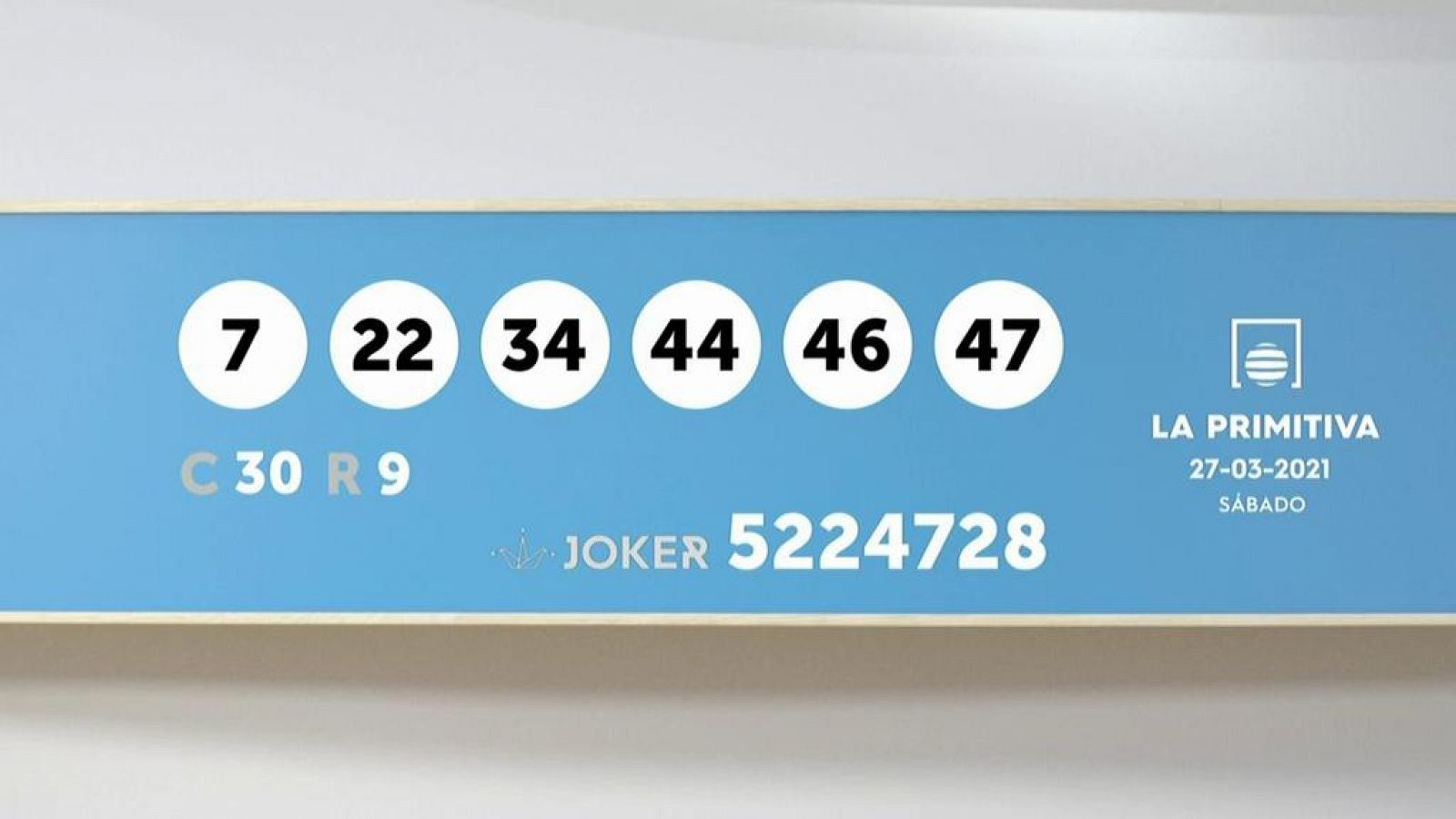 Sorteo de la Lotería Primitiva y Joker: 27/03/2021