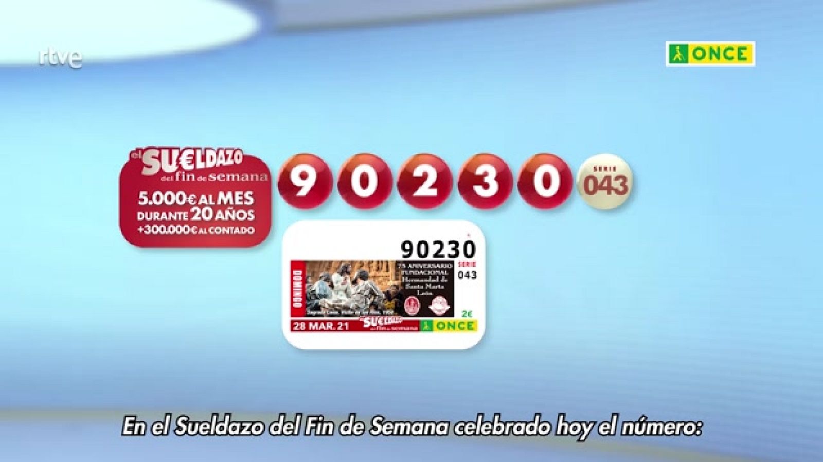 Sorteo ONCE - 28/03/21 - ver ahora