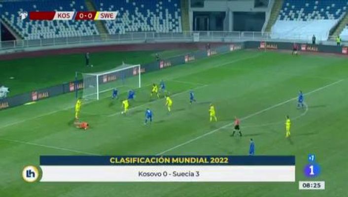 Telediario 1 - Suecia lidera el grupo de España y las grandes no fallan