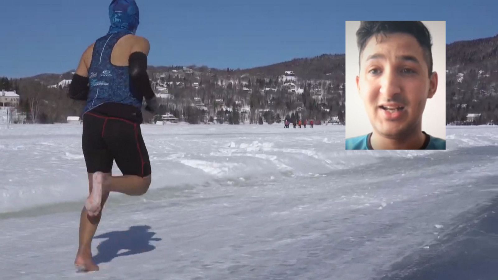 Karim El Hayani corre una media maratón descalzo sobre el hielo en 1 hora y 37 minutos