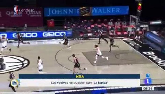 Telediario 1 - Los Timberwolves de Ricky Rubio acaban sucumbiendo ante los Nets del coloso Harden (112-107)