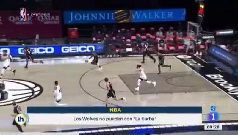 Los Timberwolves de Ricky Rubio acaban sucumbiendo ante los Nets del coloso Harden (112-107)