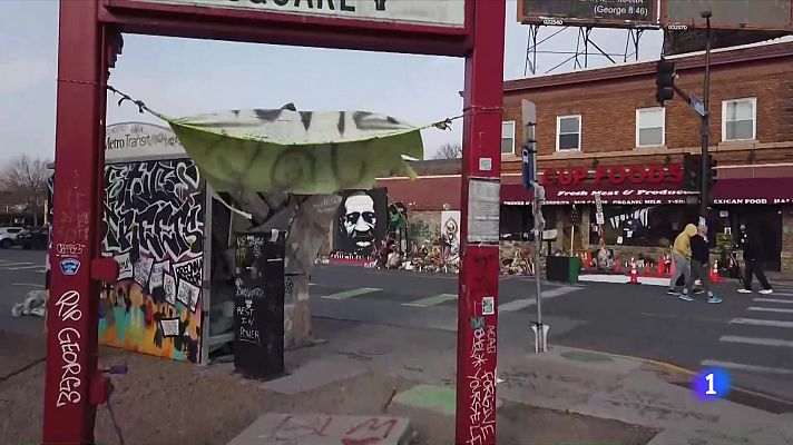 Telediario 1 - La plaza Floyd, símbolo de la lucha contra la violencia policíal en Estados Unidos