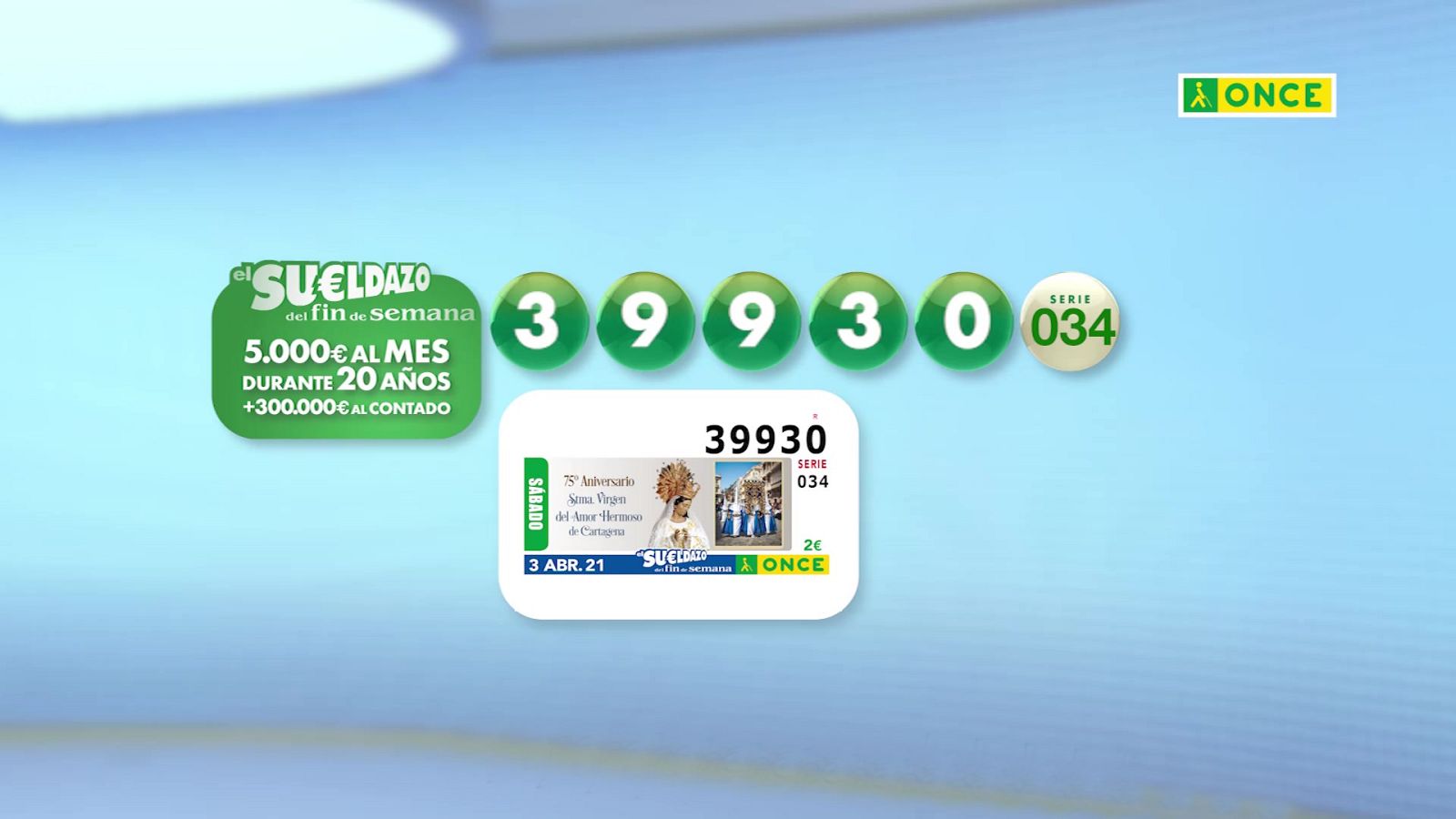 Sorteo ONCE - 03/04/21 - ver ahora