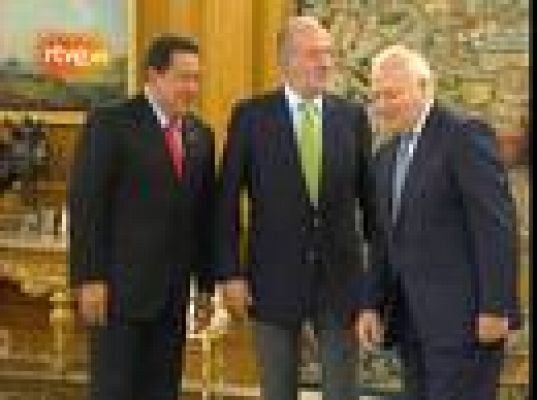  - El rey recibe a Hugo Chávez en La Zarzuela