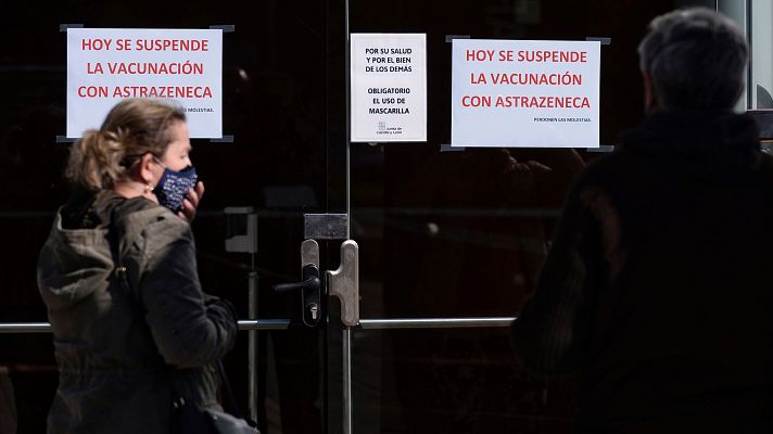 Telediario 1 - Castilla y León suspende temporalmente la vacunación con AstraZeneca