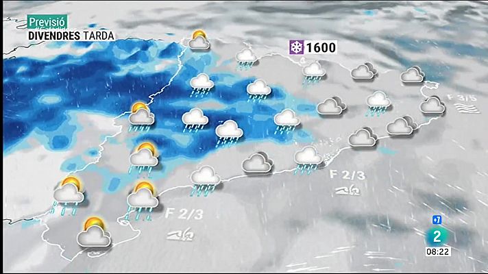 Més núvols i precipitacions per acabar la setmana 