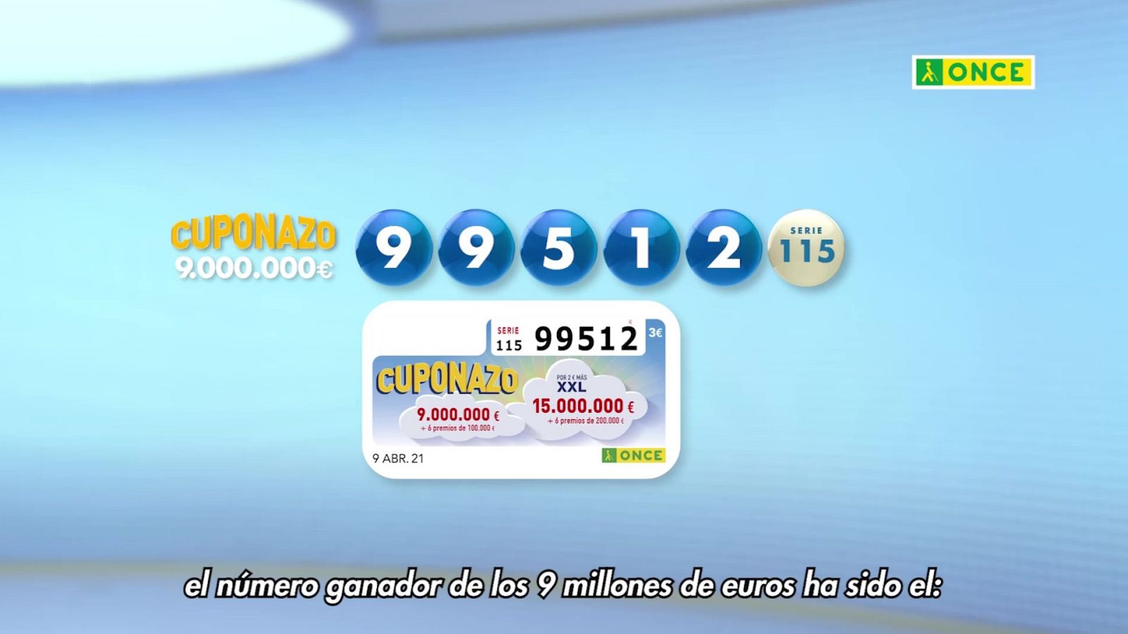 Sorteo ONCE - 09/04/21 - ver ahora