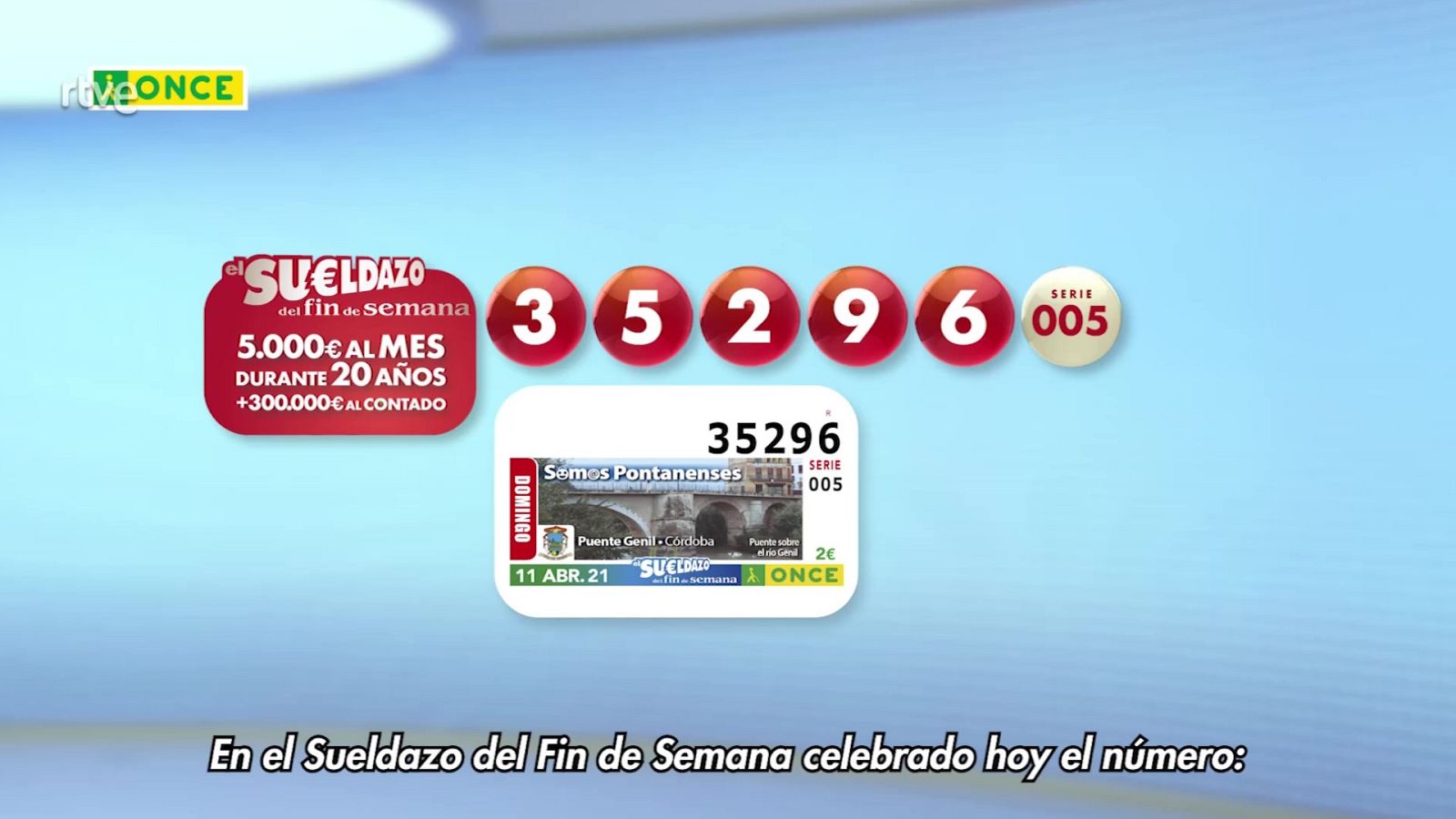 Sorteo ONCE - 11/04/21 - ver ahora