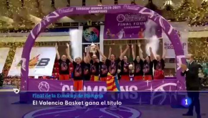 Telediario 1 - El Valencia doblega al Venezia y se proclama campeón de la Eurocup femenina