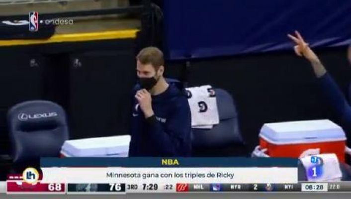 Telediario 1 - Ricky Rubio encuentra su mejor versión en la victoria de los 'Wolves' frente a Chicago Bulls