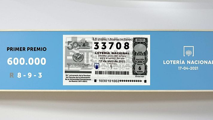 SELAE - Sorteo de la Lotería Nacional del 17/04/2021