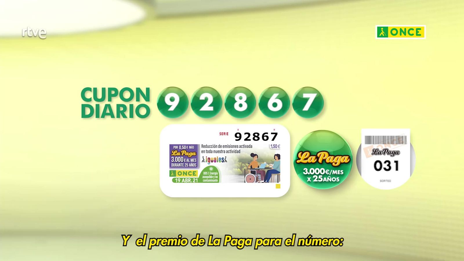 Sorteo ONCE - 19/04/21 - ver ahora