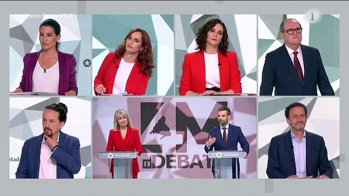 Especiales informativos - Debate electoral: primer minuto de presentación de los seis candidatos